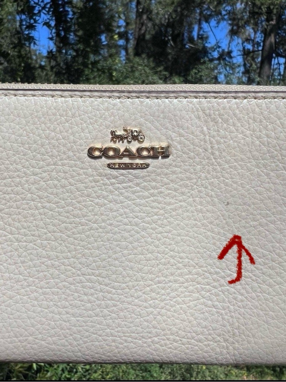 COACH Long Zip-Around White Pebble Leather Wallet with Gold Hardware AUTHENTIC - Picture 11 of 11